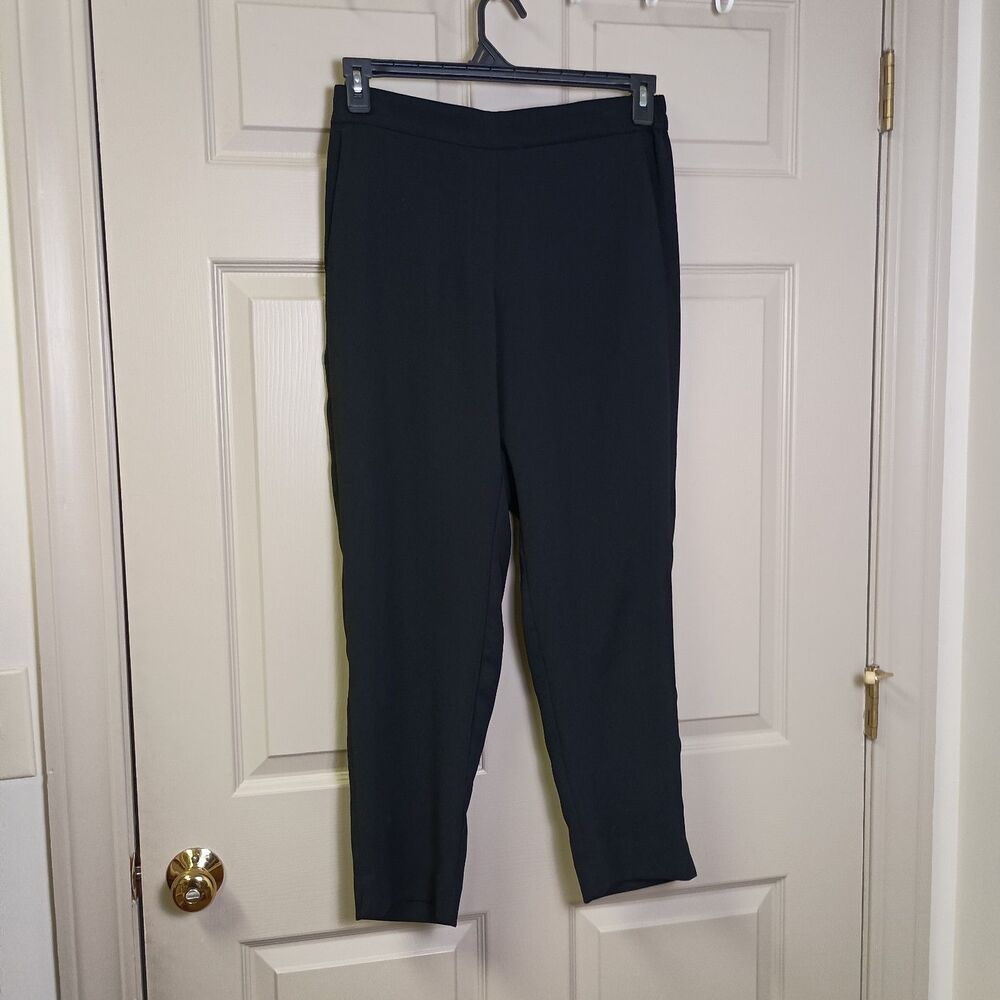 J. Crew Mercantile Trouser Dress Womens Pants Black Size 8 Pull On Elastic Waist